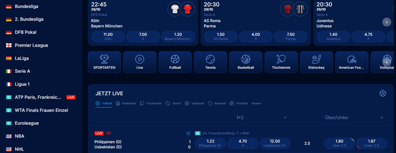 Boomerang Bet Sportwetten-Übersicht – Live-Wetten, Bundesliga-Quoten und aktuelle Ergebnisse online 2026