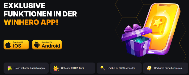 Winhero Casino App für iOS und Android – schneller Zugriff und Bonusfunktionen
